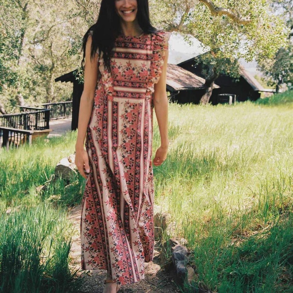 NEW Christy Dawn Jessa All Cotton Floral Maxi Prairie Cottage Dress Medium / M
